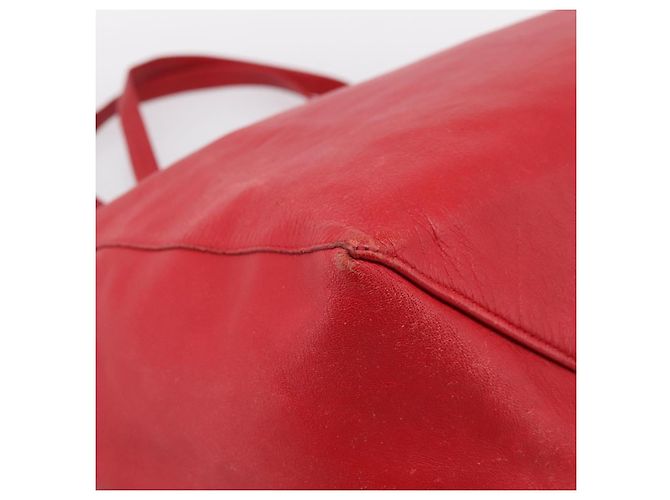 Céline Borsa Tote Horizontal Cabas CELINE in pelle rossa e oro Auth 198719 Rosso D'oro - vista 16