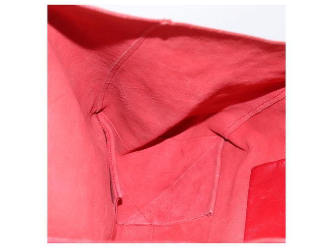 Céline Borsa Tote Horizontal Cabas CELINE in pelle rossa e oro Auth 198719 Rosso D'oro - vista 18
