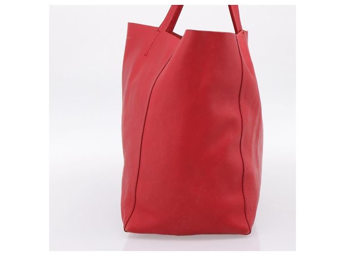 Céline Borsa Tote Horizontal Cabas CELINE in pelle rossa e oro Auth 198719 Rosso D'oro - vista 4