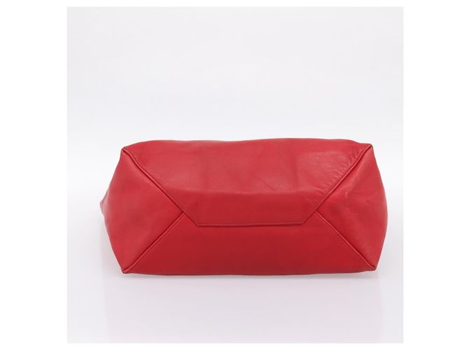 Céline Borsa Tote Horizontal Cabas CELINE in pelle rossa e oro Auth 198719 Rosso D'oro - vista 5
