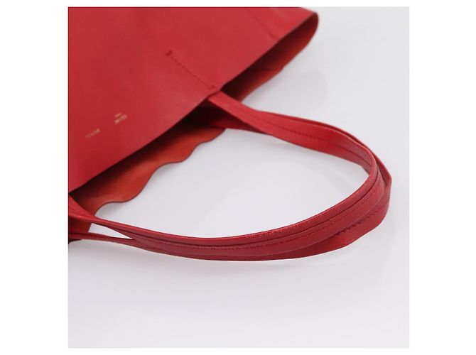 Céline Borsa Tote Horizontal Cabas CELINE in pelle rossa e oro Auth 198719 Rosso D'oro - vista 7