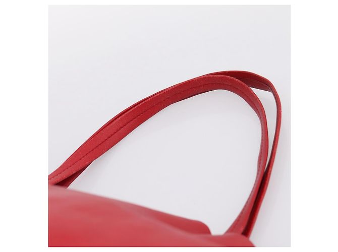 Céline Borsa Tote Horizontal Cabas CELINE in pelle rossa e oro Auth 198719 Rosso D'oro - vista 8