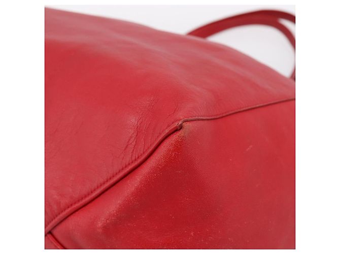 Céline Borsa Tote Horizontal Cabas CELINE in pelle rossa e oro Auth 198719 Rosso D'oro - vista 9