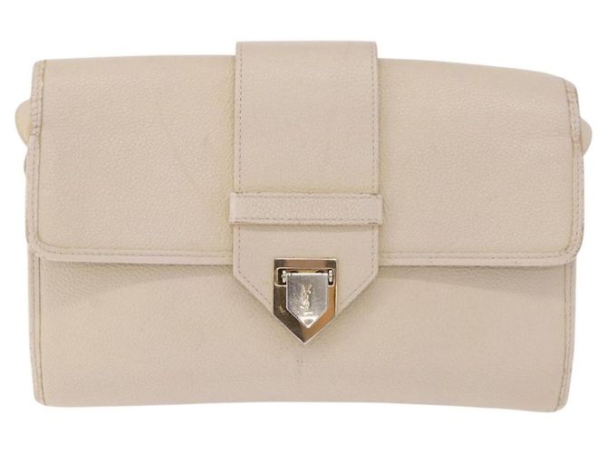 Borsa a tracolla SAINT LAURENT in pelle White Gold Auth BA15275 Bianco D'oro - vista 13