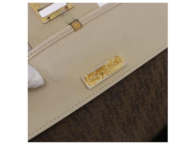 Borsa a tracolla SAINT LAURENT in pelle White Gold Auth BA15275 Bianco D'oro - vista 20