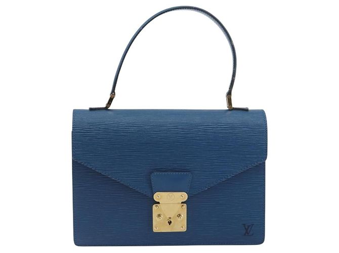 Borsa a mano LOUIS VUITTON Epi Concorde Blue M52135 LV Auth 197029A - vista 13