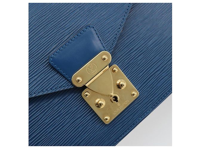 Borsa a mano LOUIS VUITTON Epi Concorde Blue M52135 LV Auth 197029A - vista 18