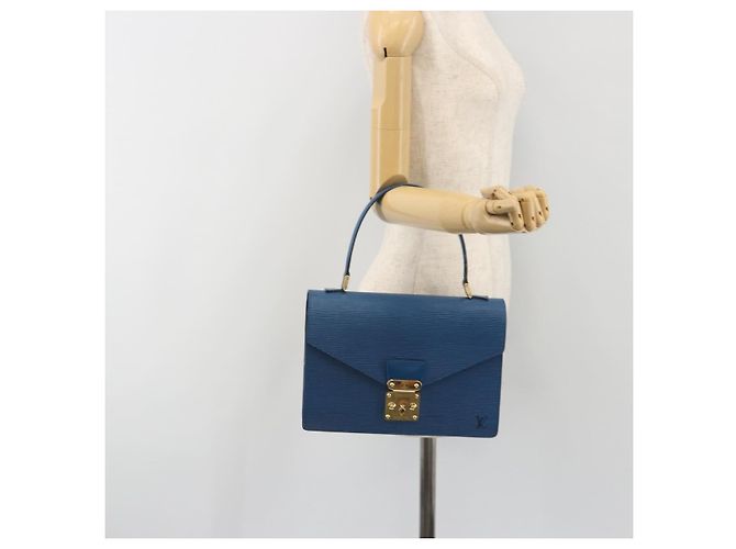 Borsa a mano LOUIS VUITTON Epi Concorde Blue M52135 LV Auth 197029A - vista 27