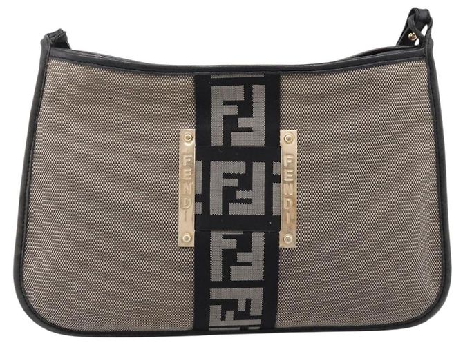 Borsa a tracolla FENDI Zucca Canvas Beige Gold Auth BA15204 D'oro - vista 13
