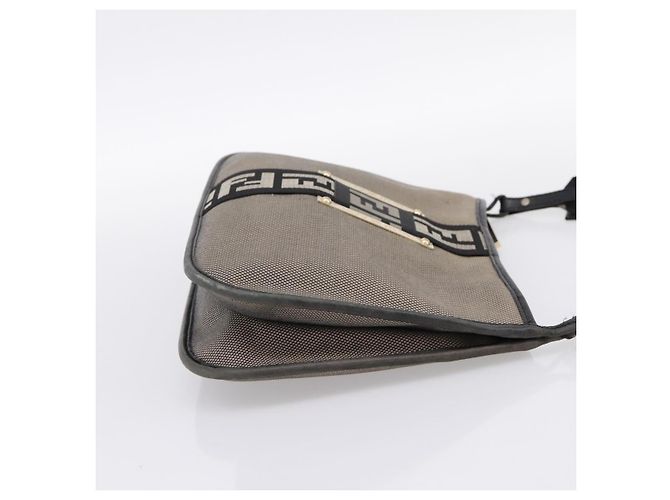 Borsa a tracolla FENDI Zucca Canvas Beige Gold Auth BA15204 D'oro - vista 4