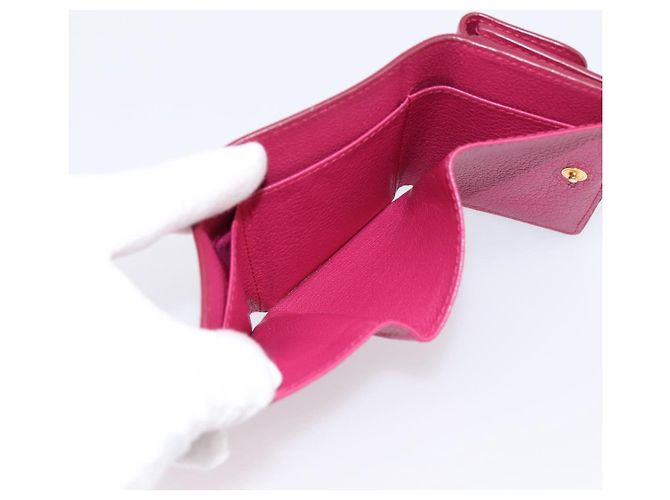 Portafoglio Compatto Miu Miu Pelle Rosa Oro Auth 198809A D'oro - vista 10