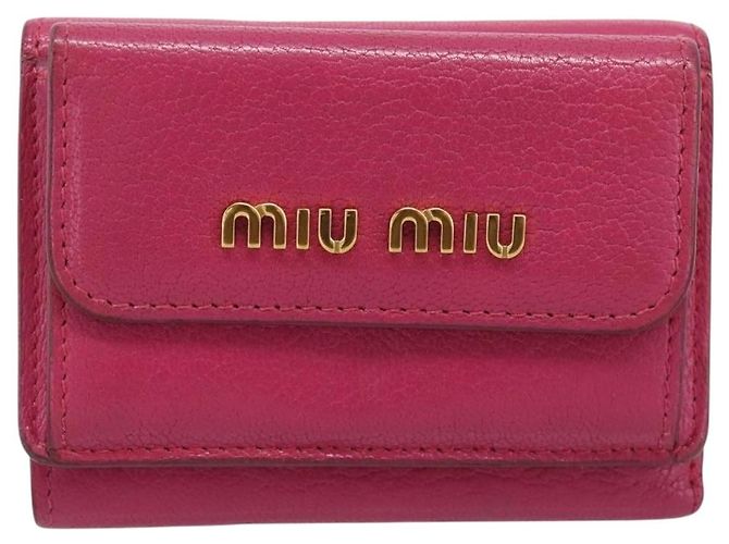 Portafoglio Compatto Miu Miu Pelle Rosa Oro Auth 198809A D'oro - vista 13