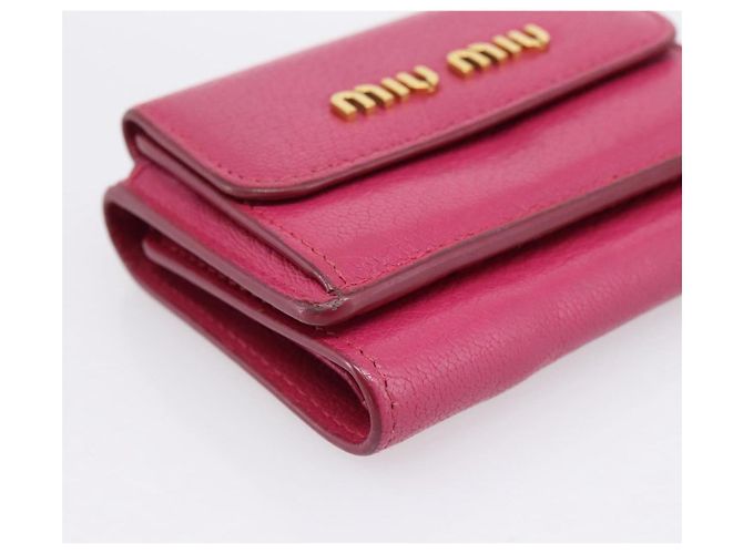 Portafoglio Compatto Miu Miu Pelle Rosa Oro Auth 198809A D'oro - vista 14