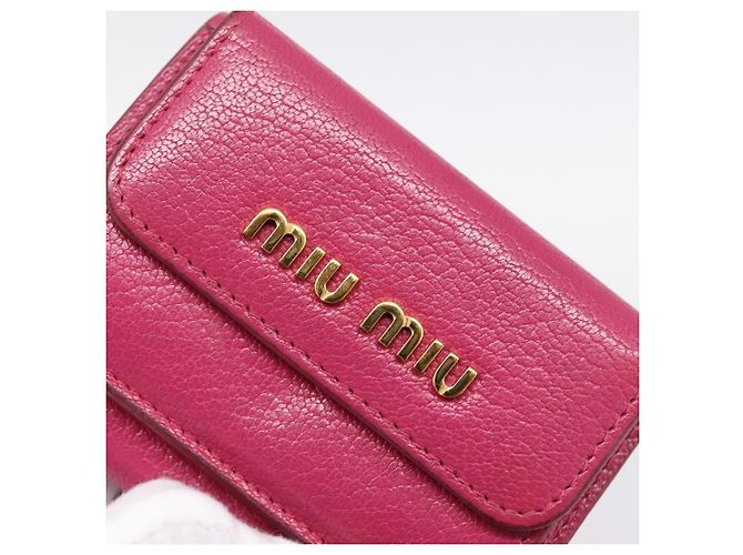 Portafoglio Compatto Miu Miu Pelle Rosa Oro Auth 198809A D'oro - vista 17