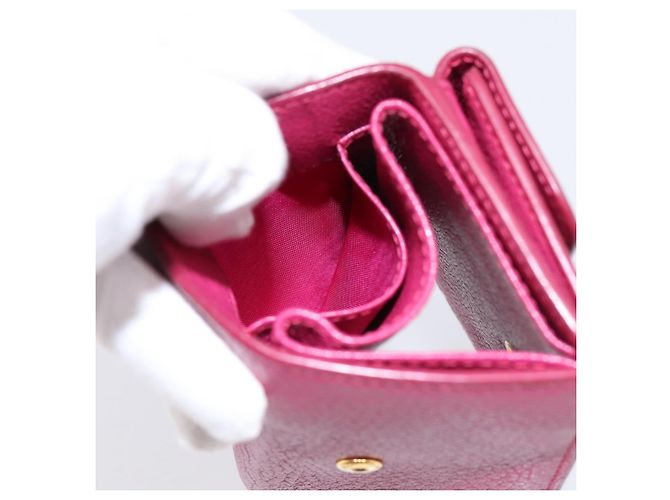 Portafoglio Compatto Miu Miu Pelle Rosa Oro Auth 198809A D'oro - vista 19