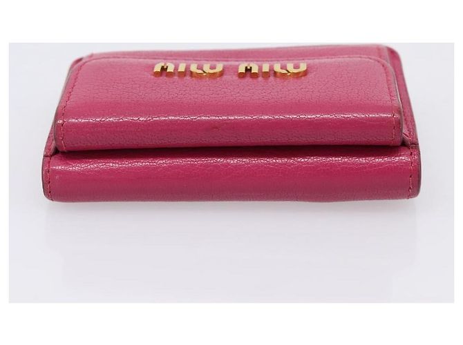 Portafoglio Compatto Miu Miu Pelle Rosa Oro Auth 198809A D'oro - vista 5