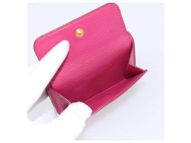 Portafoglio Compatto Miu Miu Pelle Rosa Oro Auth 198809A D'oro - vista 8