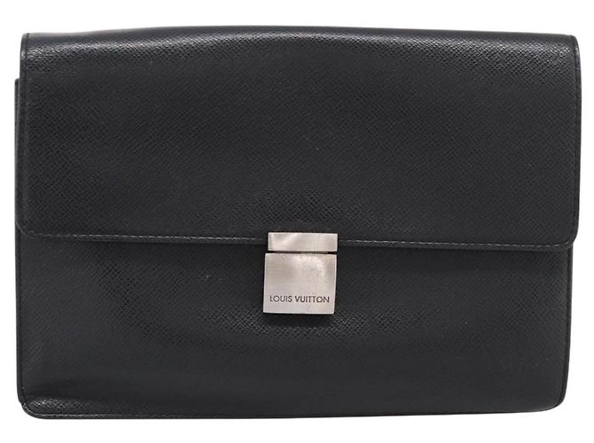 Borsa a pochette LOUIS VUITTON Taiga Selenga Ardoise M30782 LV Auth 198728 Grigio - vista 13