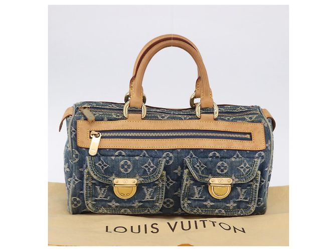 LOUIS VUITTON Monogram Denim Neo Speedy Hand Bag Blue M95019 LV Auth am12396SAM - vista 12