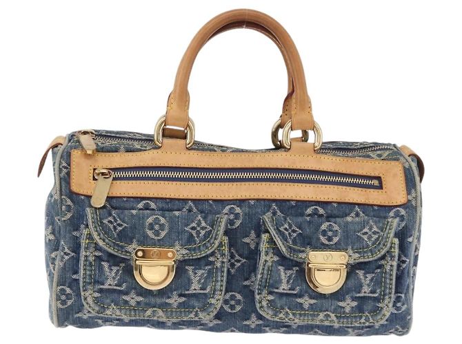 LOUIS VUITTON Monogram Denim Neo Speedy Hand Bag Blue M95019 LV Auth am12396SAM - vista 13