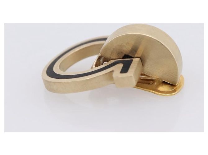 Orecchini Salvatore Ferragamo Gancini Metal Gold Tone Auth am12454V - vista 4