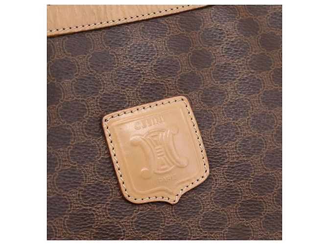 Céline Borsa Tote CELINE Macadam Canvas PVC Pelle Brown Gold Auth mr2820 Marrone D'oro - vista 10