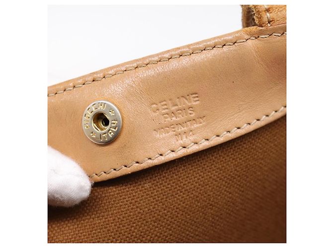 Céline Borsa Tote CELINE Macadam Canvas PVC Pelle Brown Gold Auth mr2820 Marrone D'oro - vista 12