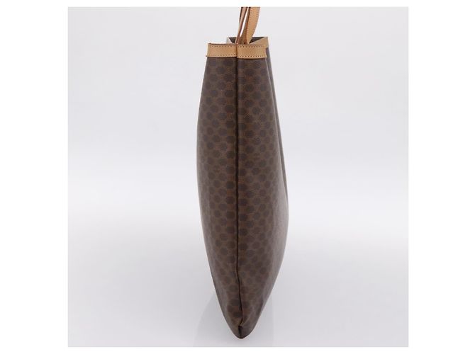 Céline Borsa Tote CELINE Macadam Canvas PVC Pelle Brown Gold Auth mr2820 Marrone D'oro - vista 4