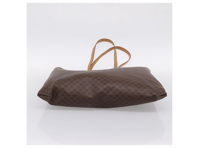 Céline Borsa Tote CELINE Macadam Canvas PVC Pelle Brown Gold Auth mr2820 Marrone D'oro - vista 5