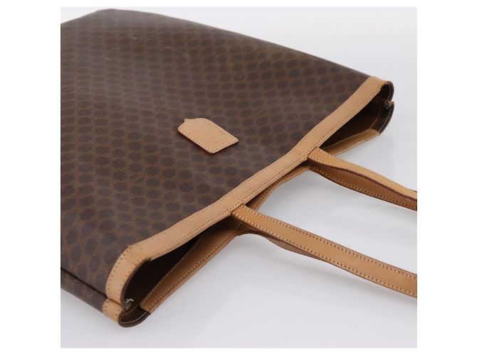 Céline Borsa Tote CELINE Macadam Canvas PVC Pelle Brown Gold Auth mr2820 Marrone D'oro - vista 6