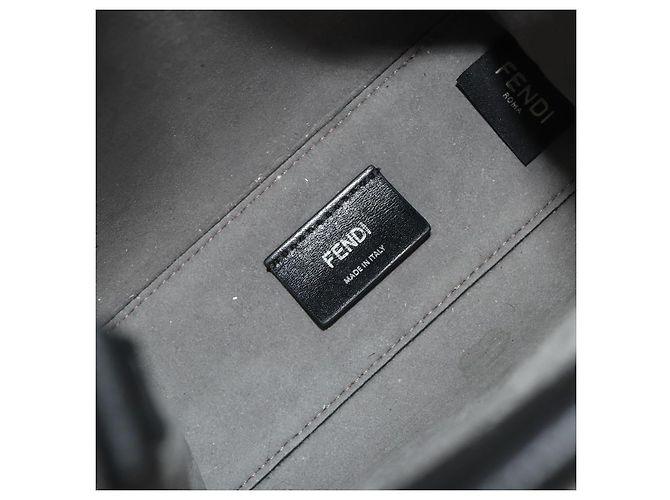 Borsa a mano FENDI Go-To Shopper in pelle nera e argento autentica mr2832 Nero - vista 11