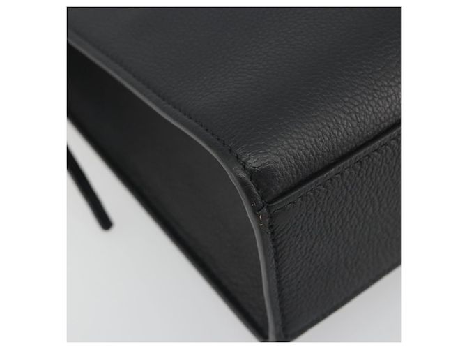 Borsa a mano FENDI Go-To Shopper in pelle nera e argento autentica mr2832 Nero - vista 14
