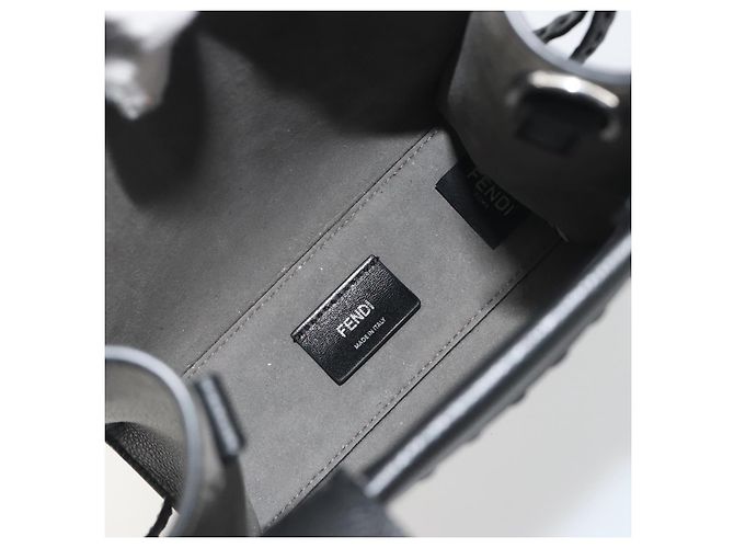 Borsa a mano FENDI Go-To Shopper in pelle nera e argento autentica mr2832 Nero - vista 17