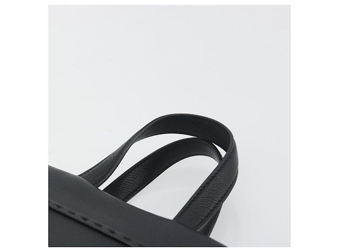 Borsa a mano FENDI Go-To Shopper in pelle nera e argento autentica mr2832 Nero - vista 8