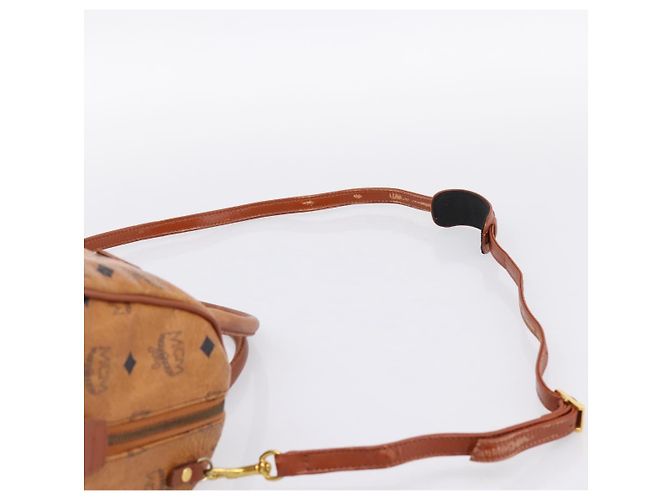 Borsa Boston MCM Logogram Vicetos PVC Leather 2way Brown Gold Auth 198253 Marrone D'oro - vista 9