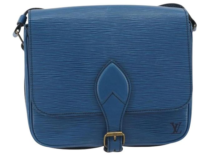 LOUIS VUITTON Epi Cartouchiere MM Shoulder Bag Blue M52245 LV Auth BA14941 Azul - vista 13