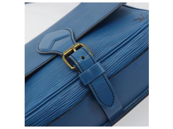 LOUIS VUITTON Epi Cartouchiere MM Shoulder Bag Blue M52245 LV Auth BA14941 Azul - vista 18