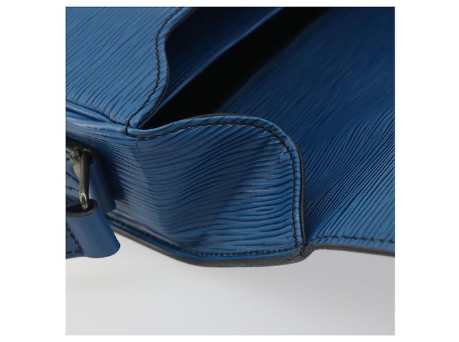 LOUIS VUITTON Epi Cartouchiere MM Shoulder Bag Blue M52245 LV Auth BA14941 Azul - vista 20