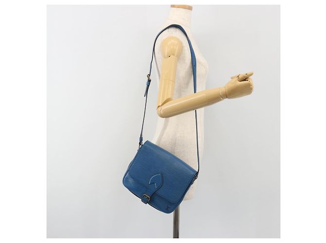 LOUIS VUITTON Epi Cartouchiere MM Shoulder Bag Blue M52245 LV Auth BA14941 Azul - vista 25