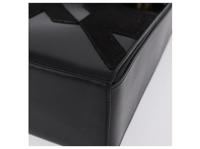 Céline CELINE Handtasche aus Leder Schwarz Goldfarben Auth 198516V - Ansicht 14