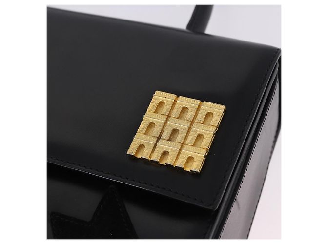 Céline CELINE Handtasche aus Leder Schwarz Goldfarben Auth 198516V - Ansicht 17