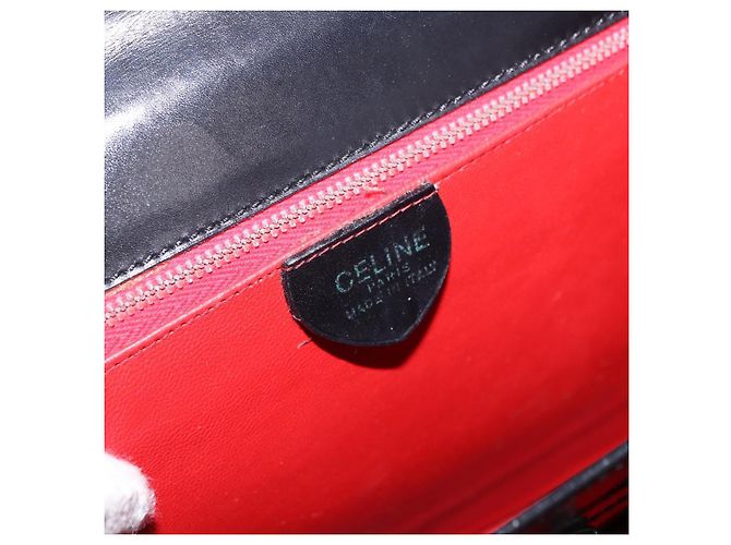 Céline CELINE Handtasche aus Leder Schwarz Goldfarben Auth 198516V - Ansicht 19