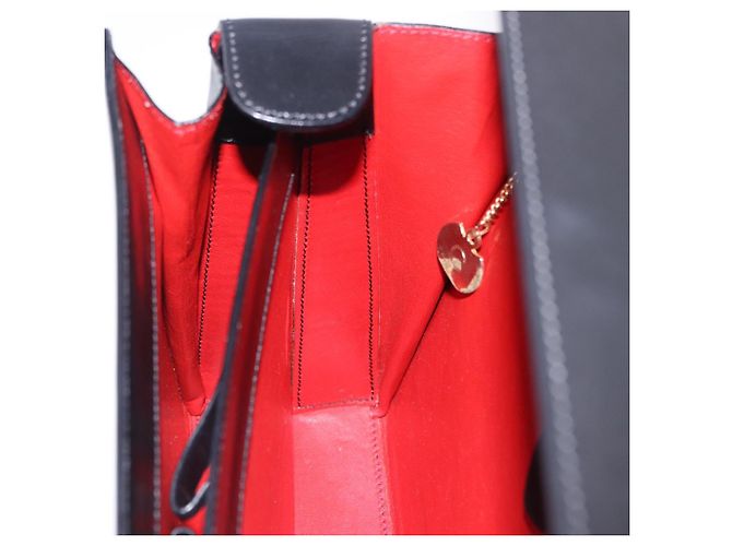 Céline CELINE Handtasche aus Leder Schwarz Goldfarben Auth 198516V - Ansicht 21