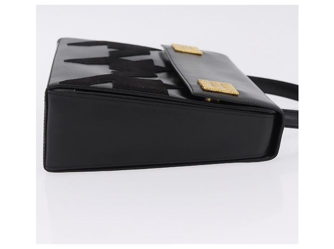 Céline CELINE Handtasche aus Leder Schwarz Goldfarben Auth 198516V - Ansicht 3