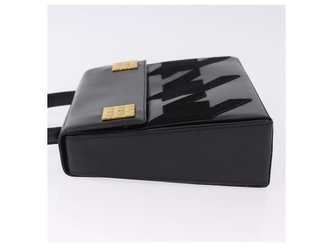 Céline CELINE Handtasche aus Leder Schwarz Goldfarben Auth 198516V - Ansicht 4
