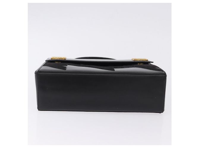 Céline CELINE Handtasche aus Leder Schwarz Goldfarben Auth 198516V - Ansicht 5