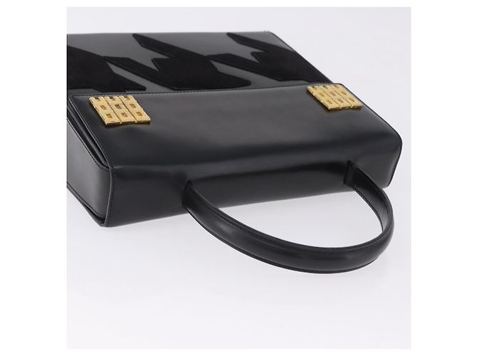 Céline CELINE Handtasche aus Leder Schwarz Goldfarben Auth 198516V - Ansicht 6