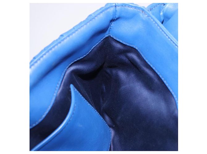 Borsa a spalla Miu Miu Matelassé in pelle 2way Blu Tono Oro Auth 198657A - vista 20
