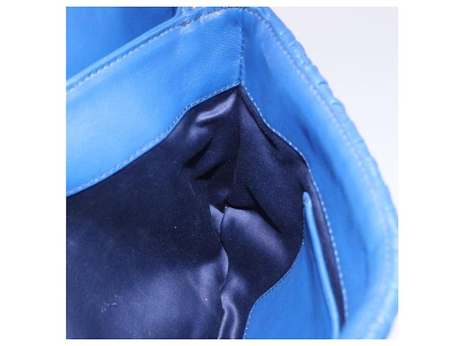 Borsa a spalla Miu Miu Matelassé in pelle 2way Blu Tono Oro Auth 198657A - vista 21