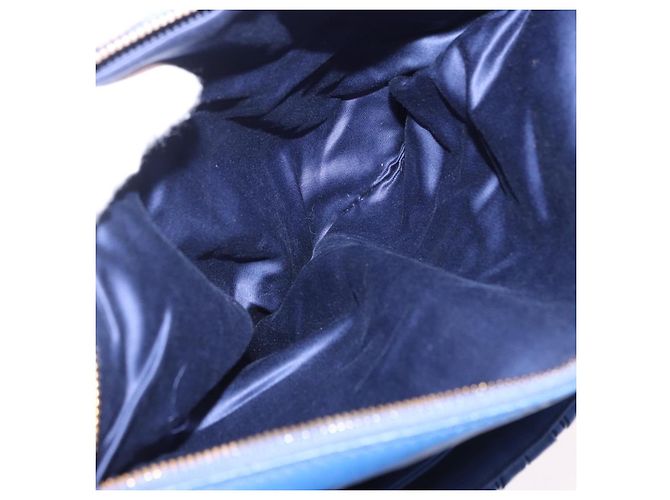Borsa a spalla Miu Miu Matelassé in pelle 2way Blu Tono Oro Auth 198657A - vista 25